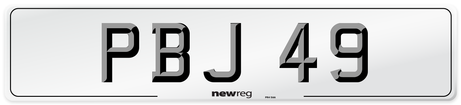PBJ 49 Number Plate from New Reg
